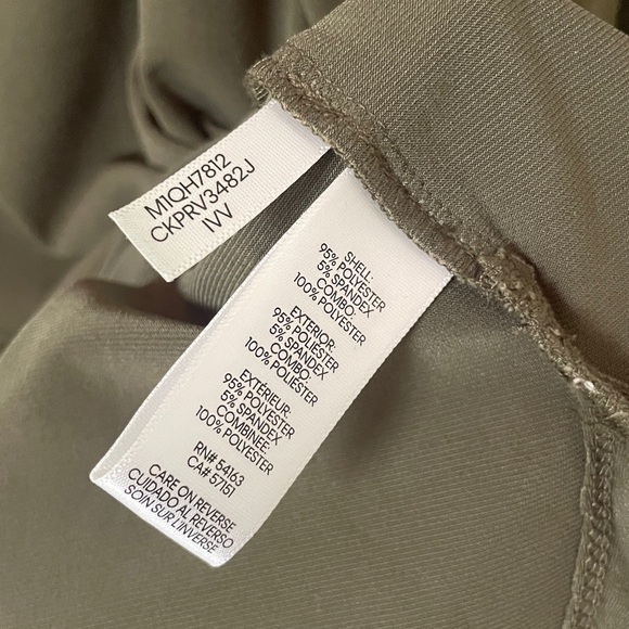 Calvin Klein olive sheer sleeve blouse - Picture 4 of 5